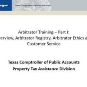 PTAD Arbitrator Training Modules- Arbitrator Training Part 1 slide image