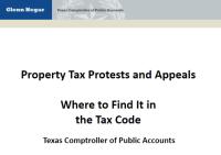 Where to Find it in the Tax Code: Property Tax Protests and Appeals