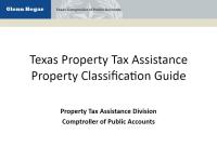Texas Property Tax Assistance Property Classification Guide