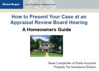 How to Present Your Case at an Appraisal Review Board Hearing – A Homeowners Guide