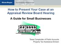 How to Present Your Case at an Appraisal Review Board Hearing – A Guide for Small Businesses